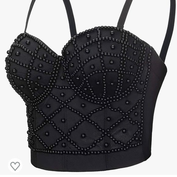 Beaded bustier corset crop top. - Picture 3 of 3